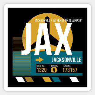 Vintage Jacksonville JAX Airport Code Travel Day Retro Air Travel Sticker